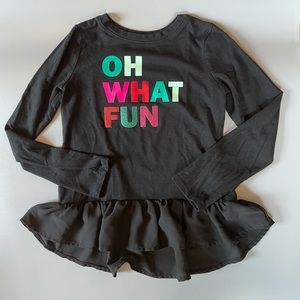 Girls Gymboree long sleeve tee with ruffle bottom